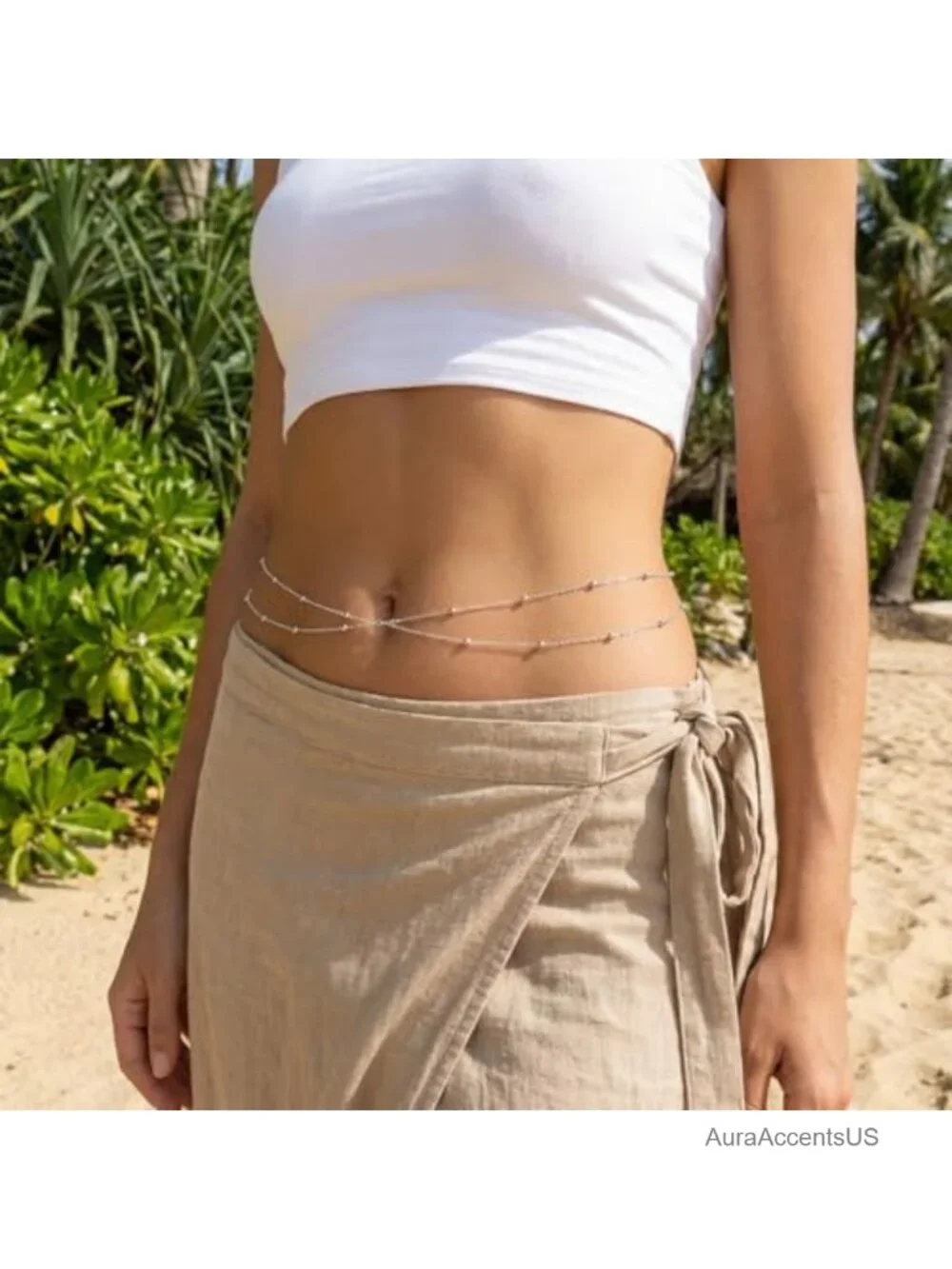Layered Beaded Waist Chain - Adjustable Belly Chain for Women